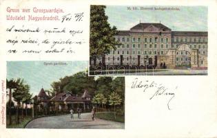 Nagyvárad with sports pavilion and military school (b)