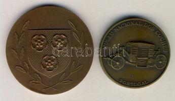 Franciaország 1974. Vívó Világbajnokság + Portugália DN. Nemzeti Múzeum bronz emlékérem T:1-,2