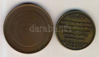 Franciaország 1974. Vívó Világbajnokság + Portugália DN. Nemzeti Múzeum bronz emlékérem T:1-,2