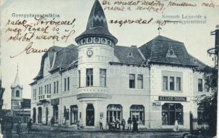 Gyergyószentmiklós Kossuth square pharmacy and the shop of Ödön Klucs