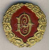 Ismeretlen aranyozott bronz + bőr jelvény T:2