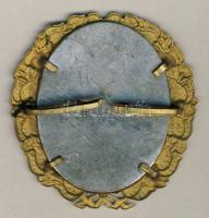 Ismeretlen aranyozott bronz + bőr jelvény T:2