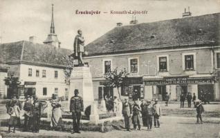 Érsekújvár Kossuth square with the funeral service office of István Hangos