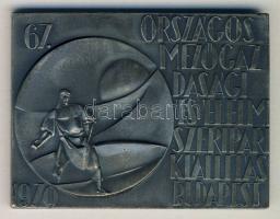 1970. Kiss Nagy András 67. Országos Mezőgazdasági és Élelmiszeripari Kiállítás fém emlékplakett T:2