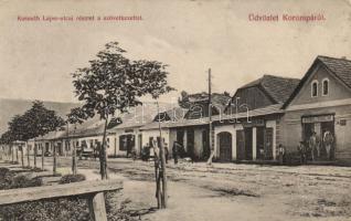 Korompa Kossuth street co-operative and the tailor shop of Jenő Kaufmann