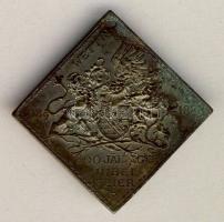 Német Birodalom / Császárság /Szászország 1889. "Wettin-ház 800 éves évfordulója" szögletes fém emlékérem 32,6x32,7mm T:2 ly. / German Empire / Saxony 1889. "800th anniversary of the House of Wettin" commemorative medal T:2