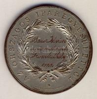 1922. Névre szóló Országos Iparegyesületi ezüstözött bronz díjérem. Szign.:A.Scharff (d=54,5mm) T:2/...