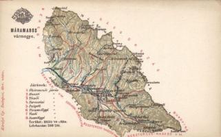 Máramaros county map litho