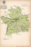 Győr county map litho