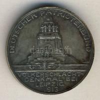 Német Birodalom/Császárság/Szászország 1913. "A népek csatájának 100. évfordulója Lipcse" ezüstözött emlékérem T:2/ German Empire/Saxony 1913. "100th anniversary of the Battle of the Nations-Leipzig" silver-plated commemorative medallion T:2