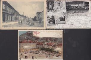 14 db régi városképes lap nagyrészt a Monarchia országaiból, közte lithok!  / 14 town-view cards