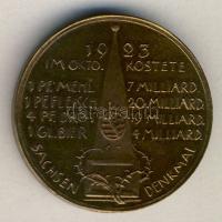 Német Birodalom / Weimari Köztársaság /Szászország 1923. "Emlékmű Szászország-Infláció" Br emlékérem (d=38mm)szign.:Hörnlein  T:2+ / German Empire / Weimar Republic/Saxony 1923. "Monument of Saxony-Inflation" Br commemorative medallion sign.:Hörnlein T:2+