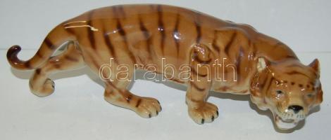 Tigris porcelán figura  / Tiger chinaware figure 28 cm