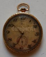 MIDO márkájú sorszámozott és jelzéssel ellátott 14K arany zsebóra működőképes de néhol sérült állapotban / Working MIDO 14K gold pocket watch with smaller errors