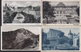 14 db régi magyar városképes lap vegyes minőségben / 14 Hungarian cards
