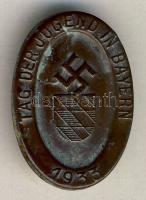 Német 3. Birodalom 1933. "Tag der Jugend in Bayern" fém kitűző (letört tűvel) / German 3th Empire 1933. "Day of the Youth in Bavaria" metal badge T:2+