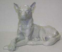 Herendi porcelán kutya szobor/ Chinaware Herend dog statue 36x22 cm