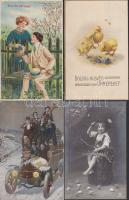 21 db vegyes régi motívumlap, közte jobb üdvözlőlapokkal és számos lithoval / 21 mixed topic cards with nice lithos