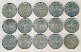 1992-94. 200Ft Ag "MNB" + "Deák" (15x) T:2,2-