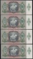 1936. 10P (4x) egymás utáni és egyugrású sorszámmal T:I