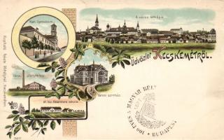 Kecskemét a városi villanyteleppel és földmíves iskolával litho