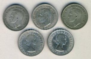 Ausztrália 1938-1963. 1Sh Ag (5x) klf évszámokkal! T:vegyes