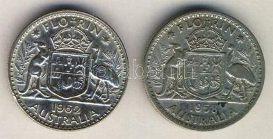 Ausztrália 1958-62. 1Fl Ag (2x) T:2,3 ph.