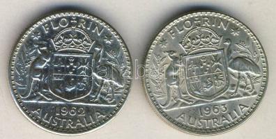 Ausztrália 1962-63. 1Fl Ag (2x) T:2,3 ph.