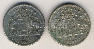 Ausztrália 1946-56. 1Fl Ag (2x) T:3 ph.