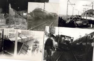 1976-1995 Budapesti HÉV és vasúti katasztrófák 5 klf fotó