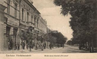 Törökbecse Deák street with the shop of Giga Jovanovits