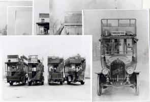 Régi emeletes buszokról (és reklámjaikról) készült képek és fotók modern fotómásolatai 7db