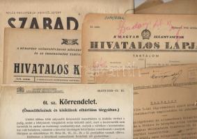 1929-56 Közlekedési vállalatok közlönyei, körrendeletei 6db + 1956 februári Szabad Nép