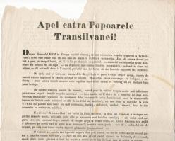 Csányi kormánybiztos román nyelvű kiáltványa, Kolozsvár, 1849 márc 2 felső széle tépett, hiányos
