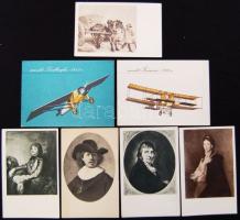 29 db használatlan művészeti és repülőmodelles képeslap  / 29 Art Reproduction and Aeroplane modelling cards