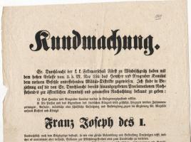 Gr. Wrbva a 2. hadtest főparancsnokának proklamációja német nyelven, Pest 1849 feb. 12