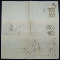 cca 1860 3 db váltó illetékbélyegekkel /  3 bills