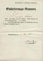 Fogoly átadási bizonylat német nyelven, Székésfehérvár 1857 máj. 28