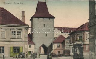 Beroun lower gates with the liquor shop of Alois Pick (small tear)