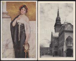 35 vegyes képeslap közte magyar és külföldi városképek, motívumok