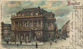 Budapest VI. Opera hold to light litho (cut)