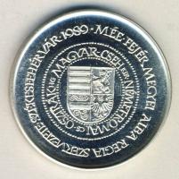 1989. "MÉE-Székesfehérvár-Albert király" 35,5g Ag emlékérem T:PP