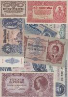 Vegyes magyar bankjegy tétel fillérrel, koronával, forinttal és pengővel, összesen 9db T:I,II