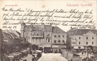 Győr Széchenyi tér Raab Lajos üzletével (EK)