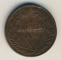 Olasz Államok/Pápai Államok 1836. 1Baj "XVI. Gergely pápa" T:3 ph.