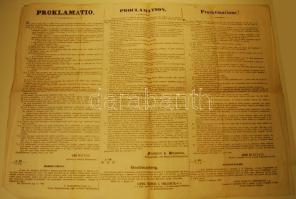 1849 júl. 1 Haynau kiáltványa az eerdéyli főkormányzó aláírásával magyar-német-román nyelven