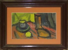 Unit? jelzéssel: Csendélet, olaj-farost, keretben 60x50 cm,