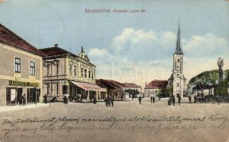 Érsekújvár Kossuth square with the shop of Izidor Leuchter