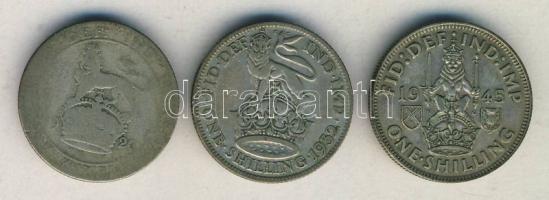 Nagy-Britannia 1920-1945. 1Sh Ag (3x) klf évszámokkal! T:2,3