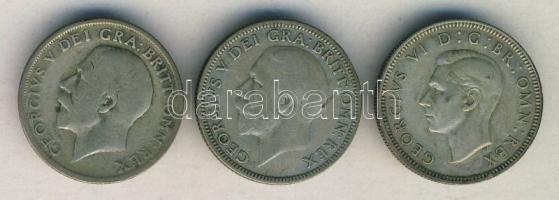 Nagy-Britannia 1920-1945. 1Sh Ag (3x) klf évszámokkal! T:2,3